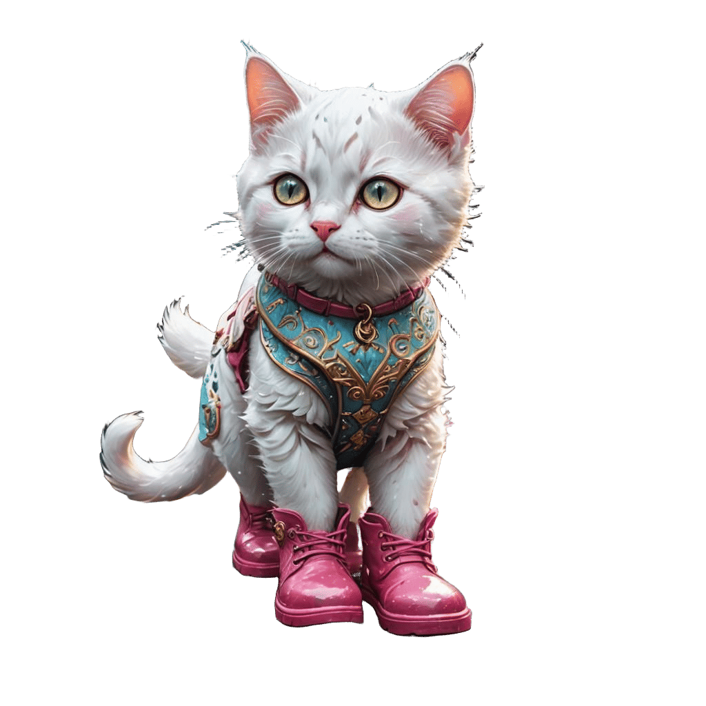 Fantastical Feline Adventure in a Rainy Day Wonderland