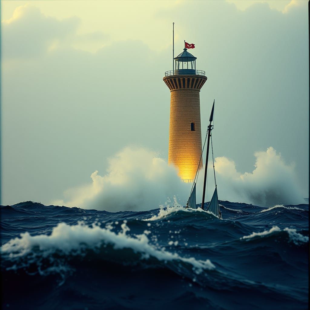 Lighthouse of Alexandria Clash: A Cinematic Seascape