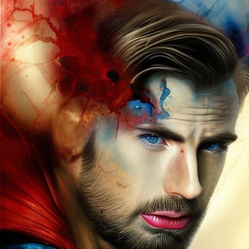 Chris Evans as Superman in Watercolor Masterpiece