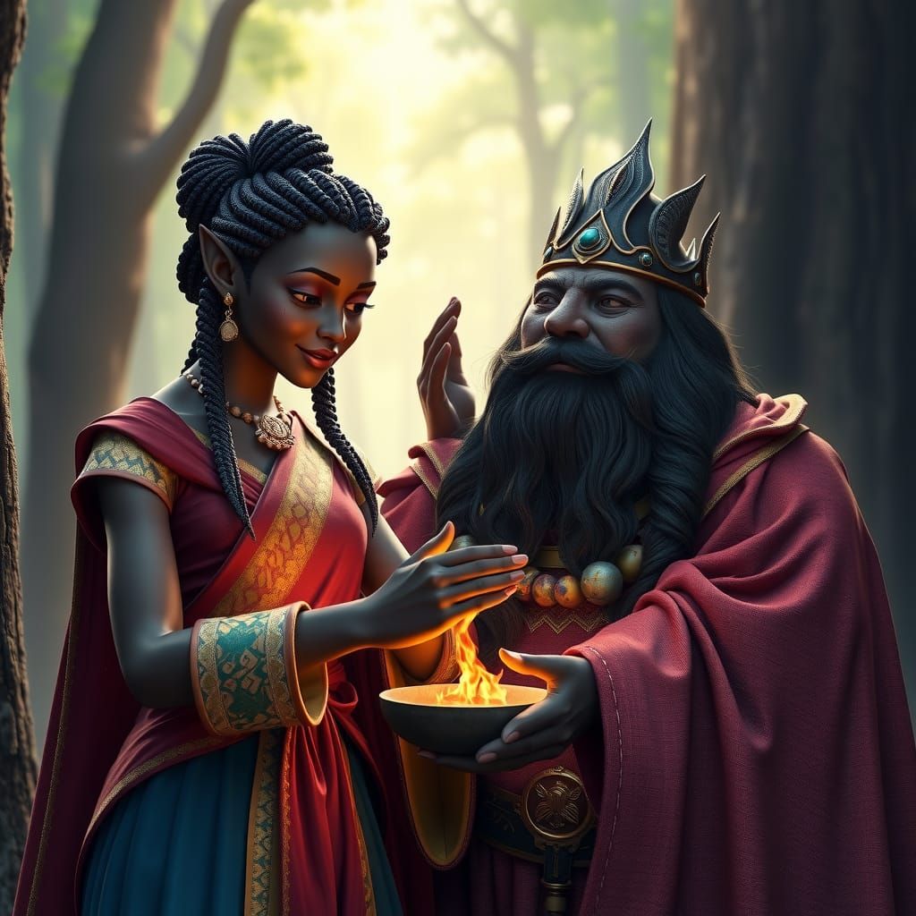 Fantasy Royalty in Vibrant Whimsy