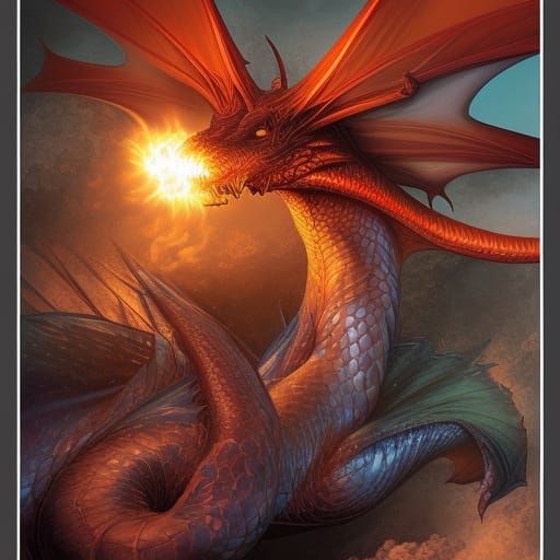 Majestic Psychic Dragon in Hyper-Realistic Fantasy Art