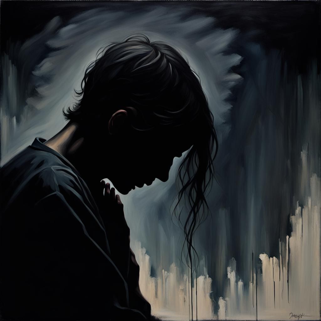 Surrealistic Portrait of Emotional Despair