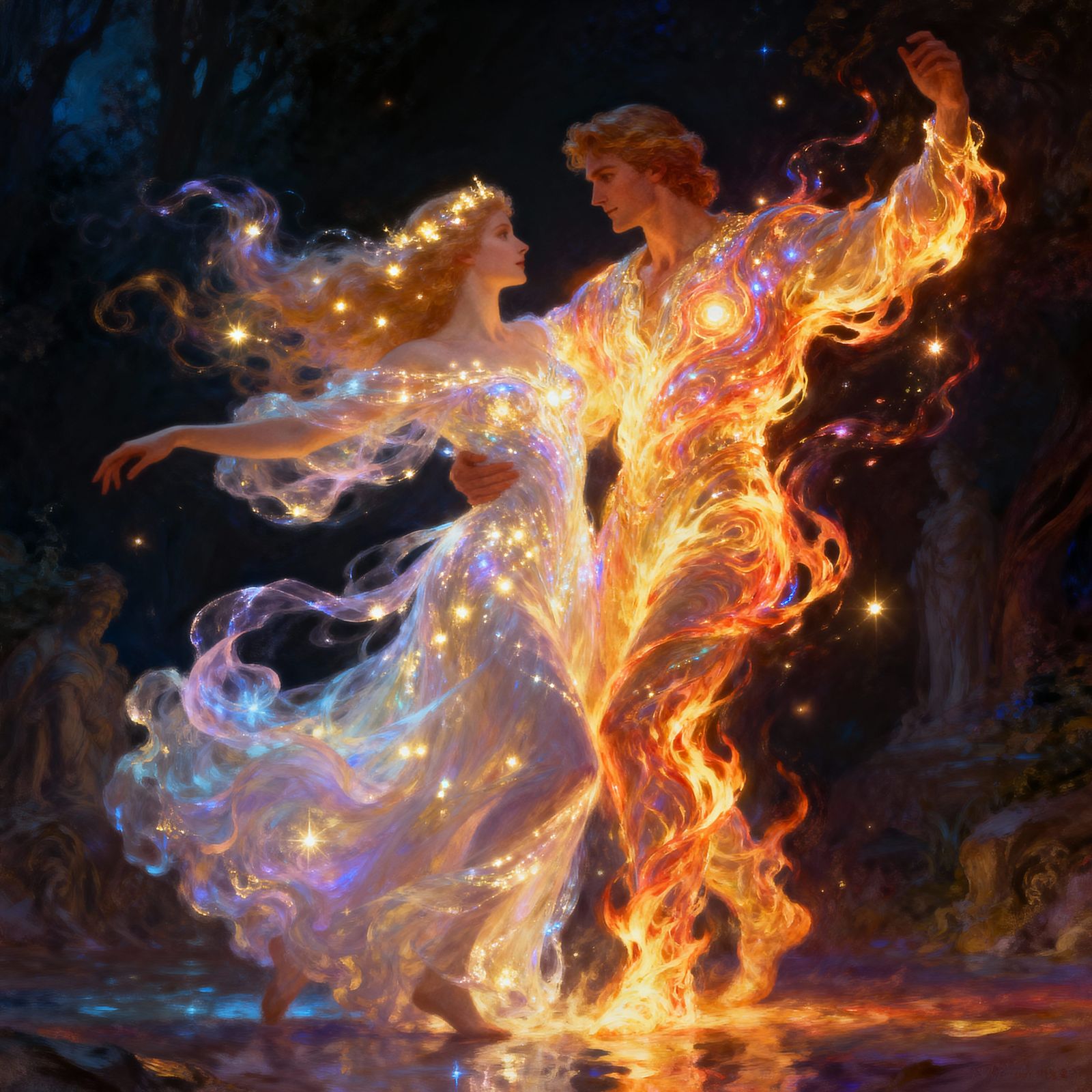 Ethereal Dancers of Flame and Light