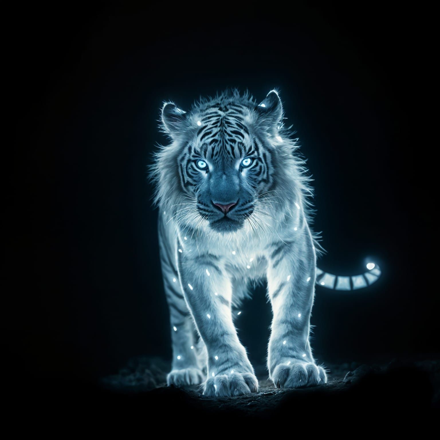Majestic Celestial Tiger Illuminates Night Sky