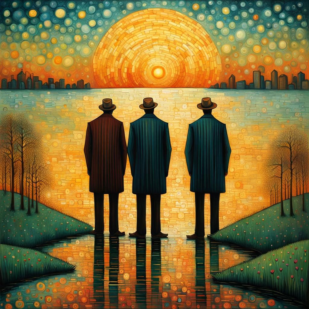 Two Friends Bask in Art Brut Sunset