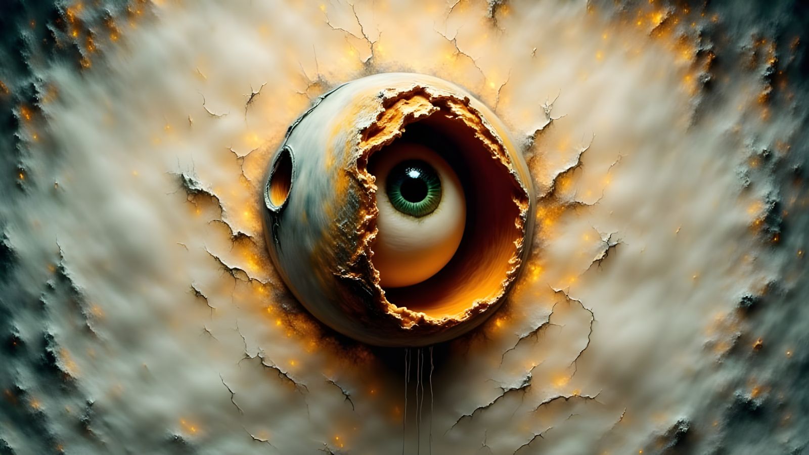 Dissected Eyeball on Textured Canvas, Doré & Rutkowski Style