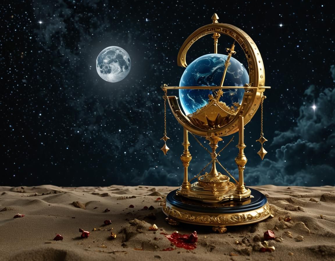 Golden Sanduhr: Timeless, Fantastical Vessel Adrift in Etern...