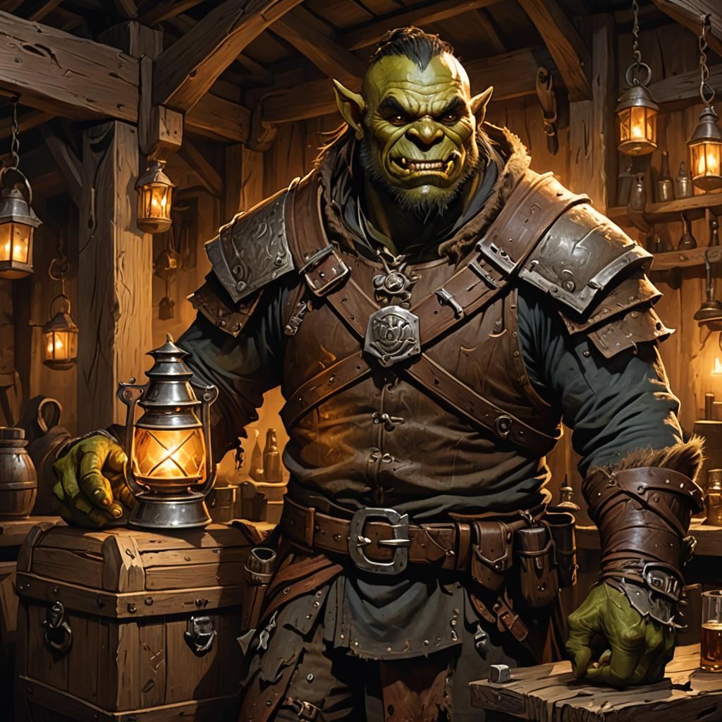 Orcish Smuggler in Tavern Ambiance