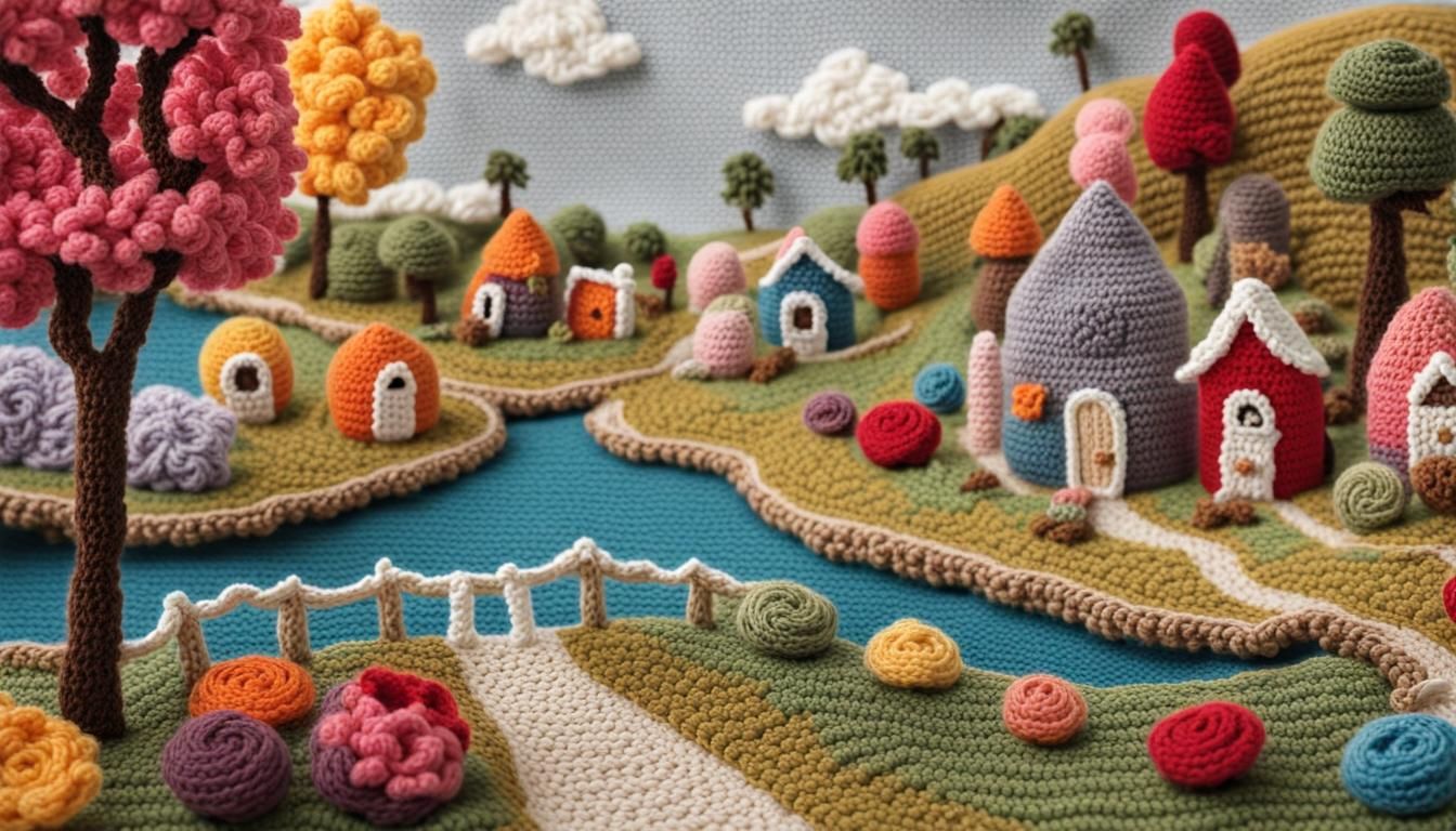 Vibrant Yarn Worlds: Dreamlike Crochet Landscapes