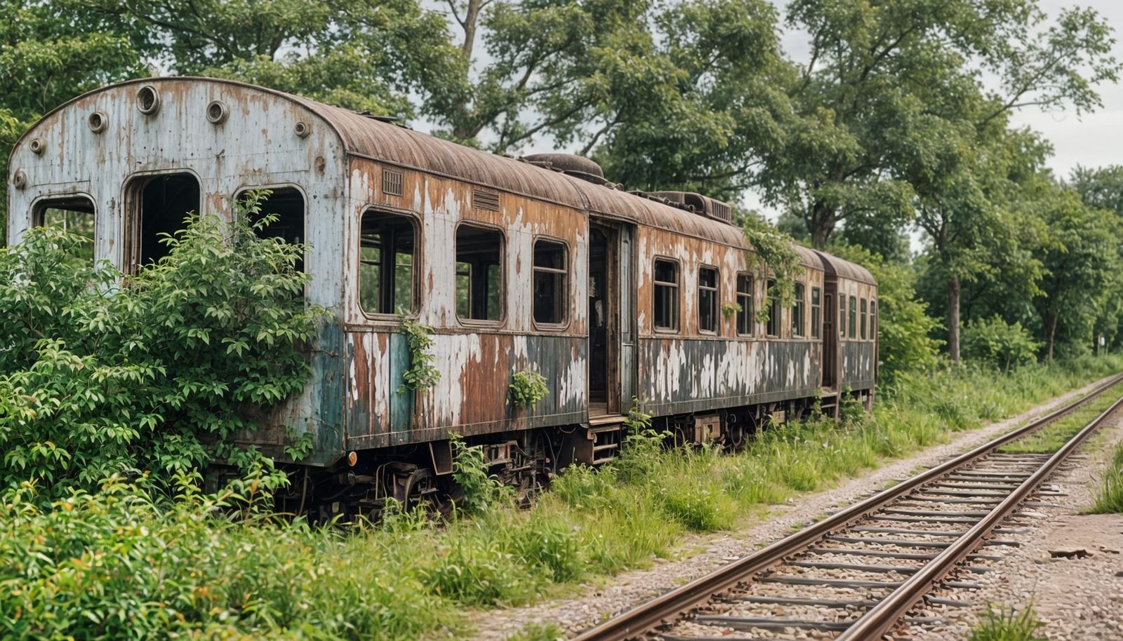 Vintage Train Discovered in the Heart of a Lush Forest