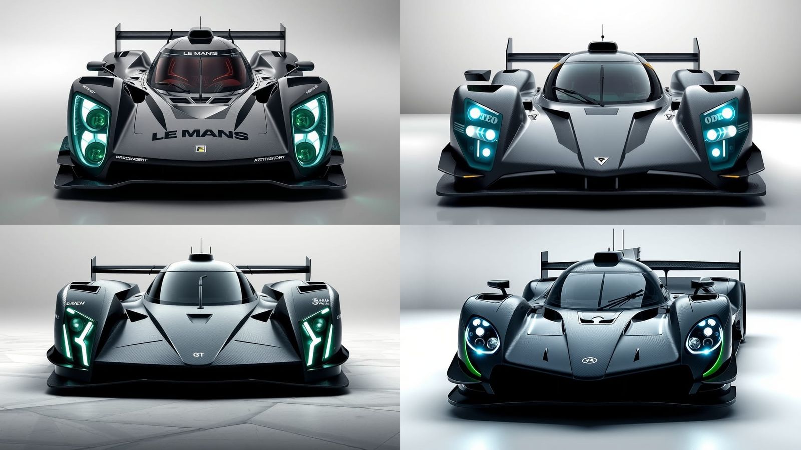 Sleek Futuristic Le Mans Race Car with Green Accents