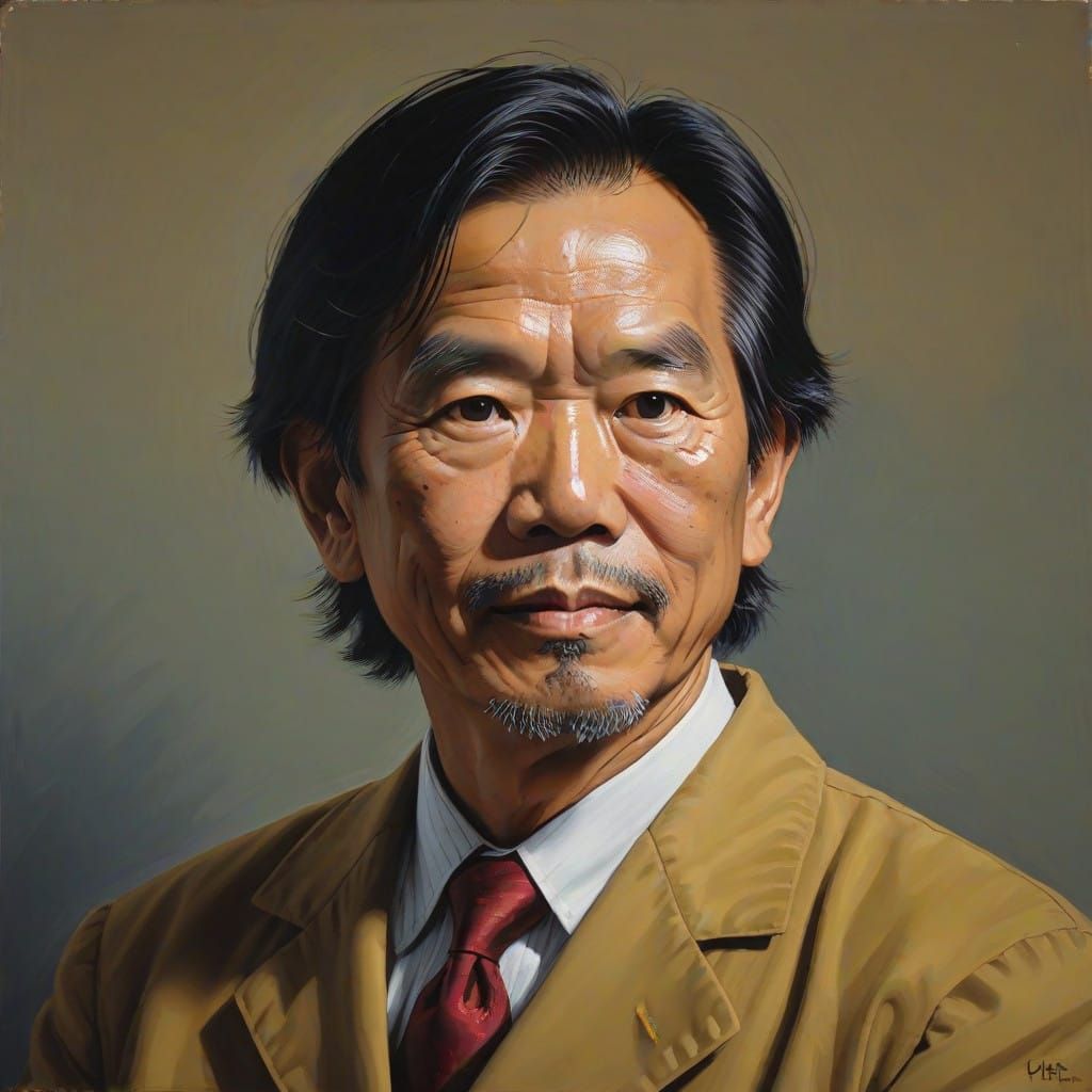 Dr. Tran Hien in a Traditional Oil Painting