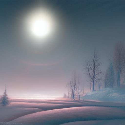 Ethereal Dark Fantasy Snowscape