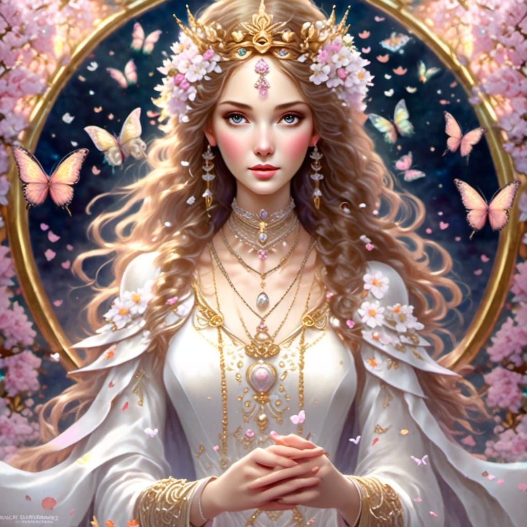 Ethereal Princess in Enchanted Garden