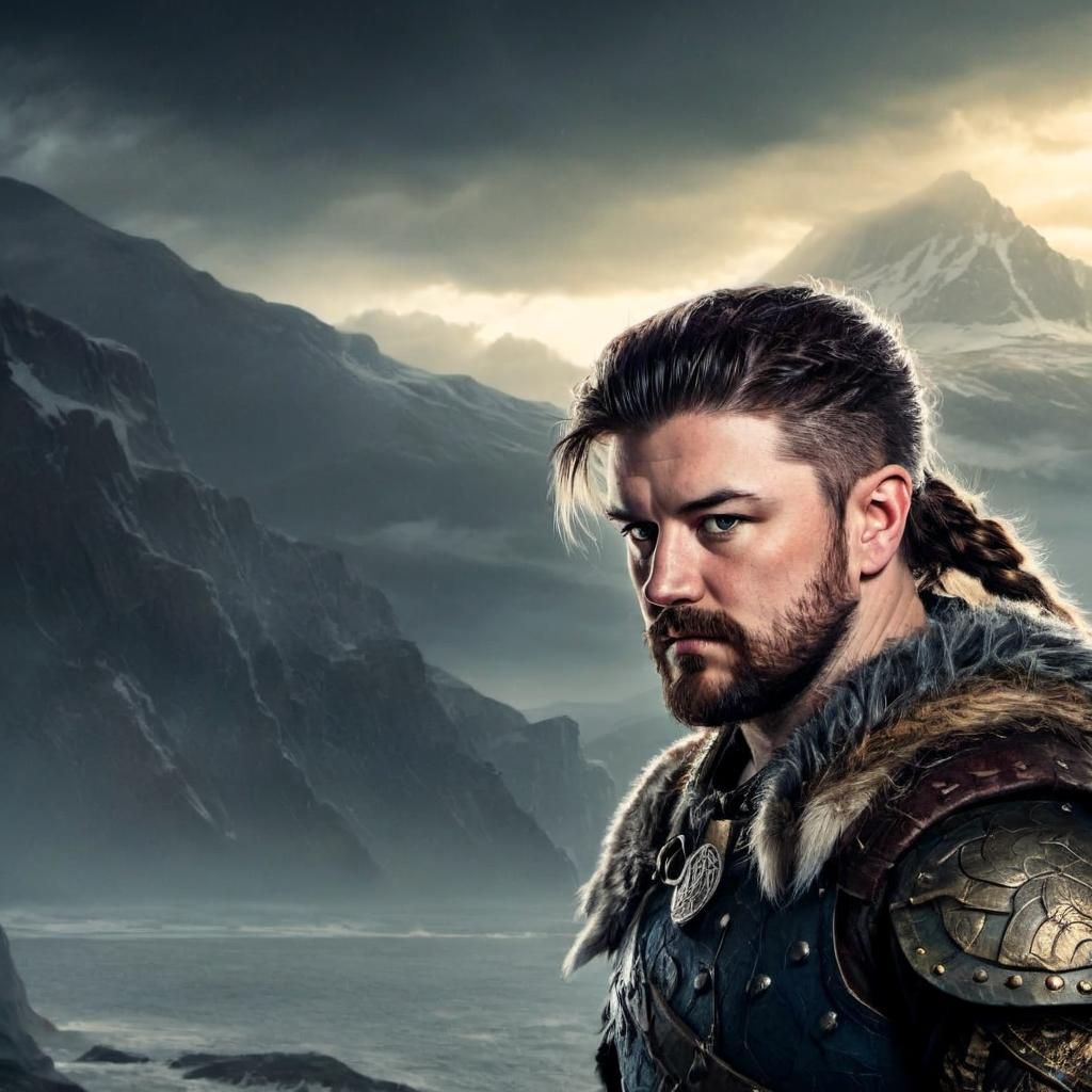 Mystic Viking Warrior Basks in Golden Light
