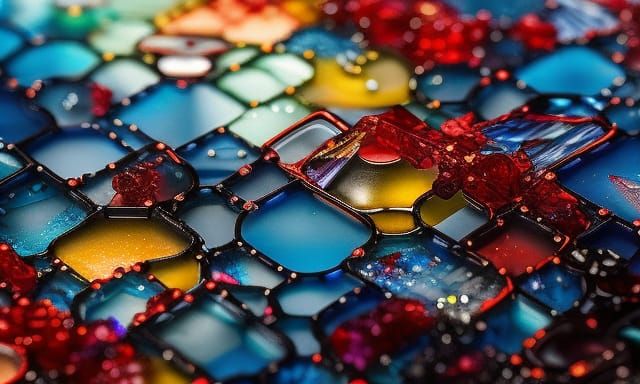 Intricate Stained Glass Windows in a Cyberpunk Aesthetic