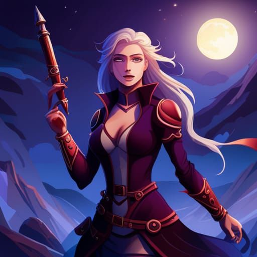 Tiefling Ranger with Wolf Features in Fairycore Style