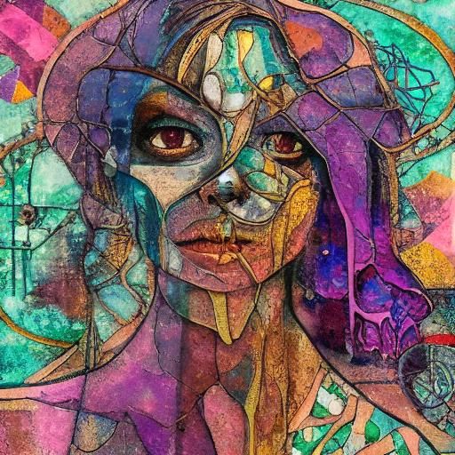 Ecstatic Pixie in Vibrant, Geometric Beauty