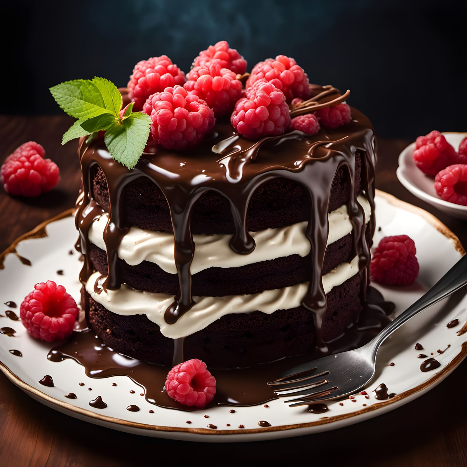 Decadent Chocolate Cake with Sunset Glow