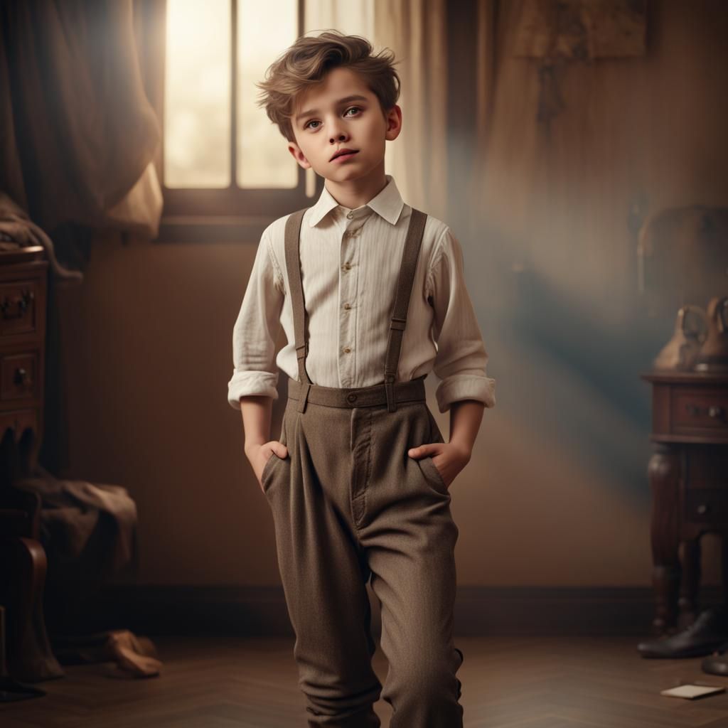 Mysterious Young Dreamer in Distressed Attire