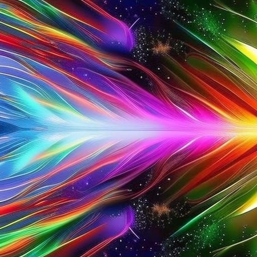 Vibrant Fractal Celestial Scene in Hyperrealistic Style