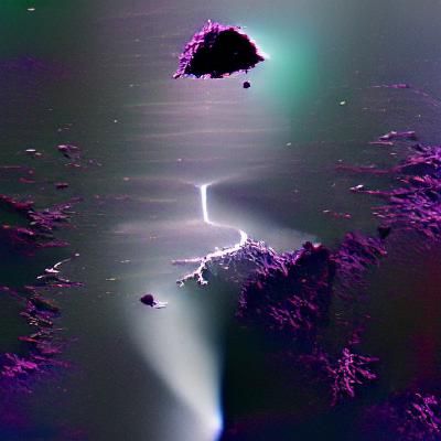 Cosmic Thunderstorm on a Comet in Surreal Landscape