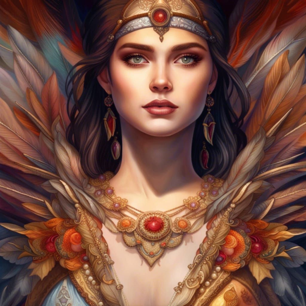 Hyperrealistic Goddess of Fire in Elegant, Intricately Detai...