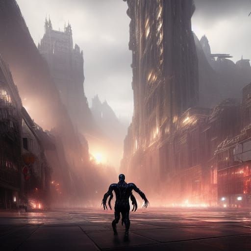 Dark Fantasy Masterpiece: Ultra Realistic Venom Invader in D...