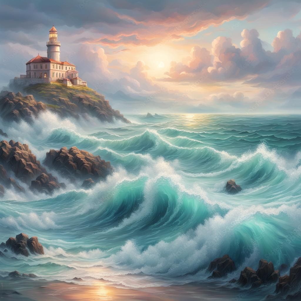 Epic Pastel Sea Landscape in Cinematic Style