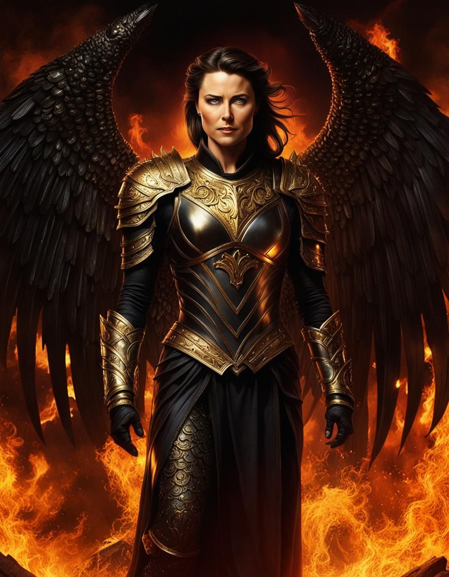 Lucy Lawless as the Dark Goddess of Revenge in Ancient Armor