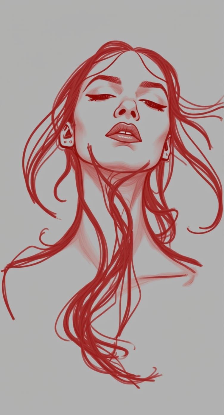 Ethereal Smoke Portrait of a Lady in Minimalist Style