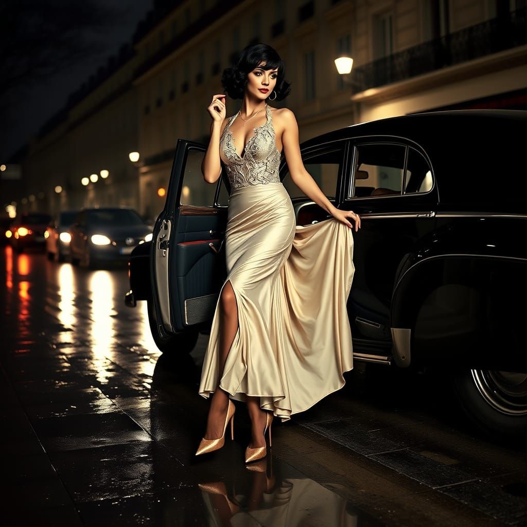 Argentinian Woman in 1920s Gown in Paris