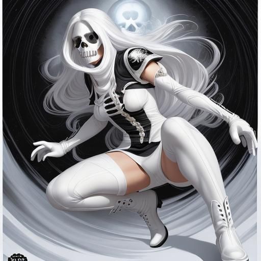 Comic Book Art: Woman with Skull Face Paint