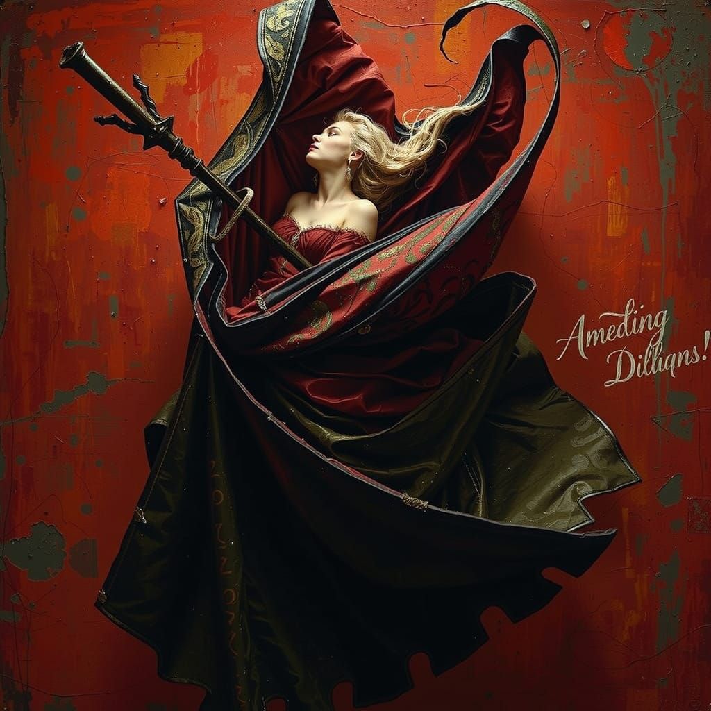 Abstract Swirling Forms in Vibrant Red Hues