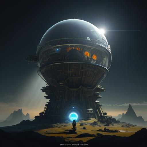 Three Men Tend Lunar Garden in Futuristic Geodesic Dome