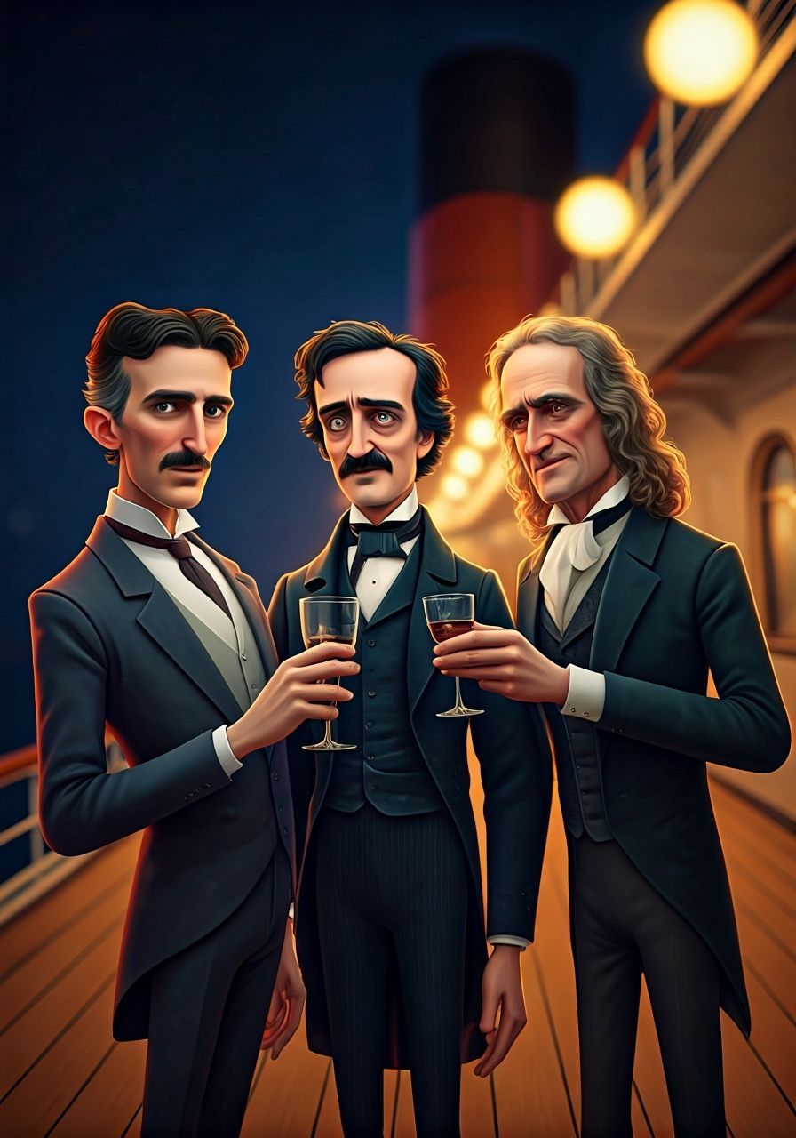 Tesla, Poe, and Newton Party in Pixar Style
