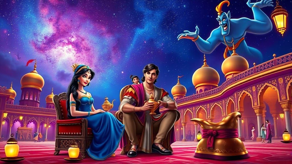 Mystical Arabian Night: Golden Palace, Magic Lamp, and Encha...