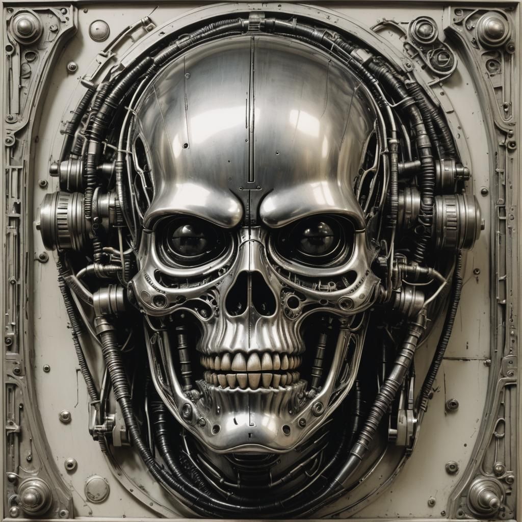 Gigeresque Robot Head in Trophy Mount