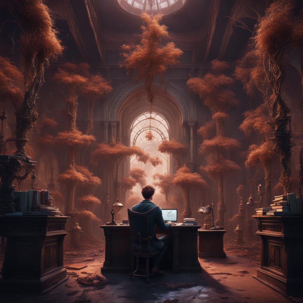 Fantastical AI Researcher in Splendid, Deeply Colored World....