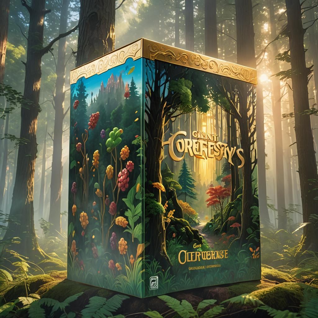 Colossal Cereal Box Dominates Enchanted Forest Landscape