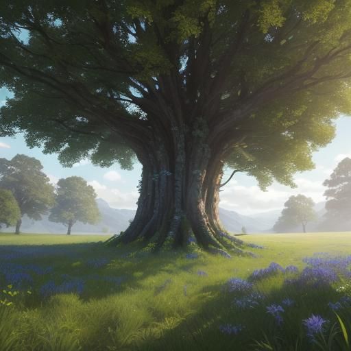 Ethereal Woodland Scene in Fantasy Art Style