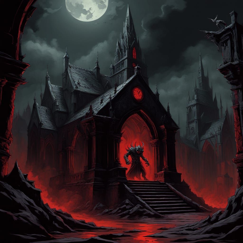 Dark Fantasy Draegloth in Gothic Shadows