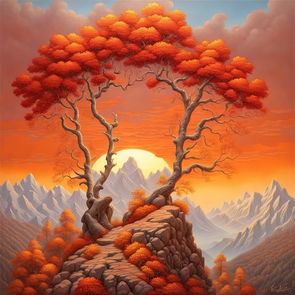 Rocky Mountain Autumn Landscape in 3D