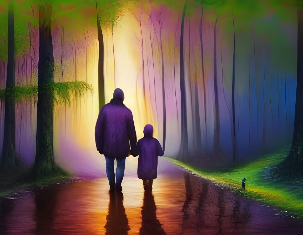 Morning Serenity in a Watercolor Forest