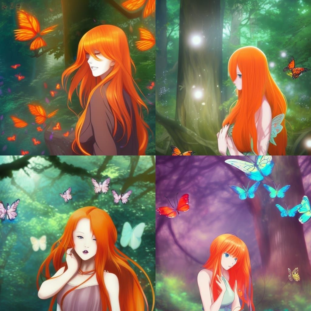 Enchanting Anime-Inspired Maiden Levitates Amidst Vibrant Bu...