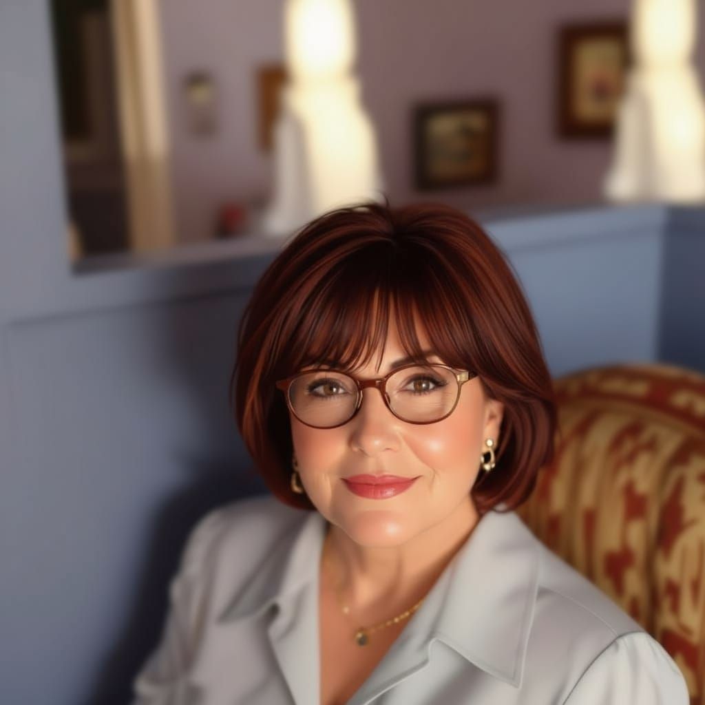 Elegant Middle-Aged Woman Portrait in Dynamic Lighting