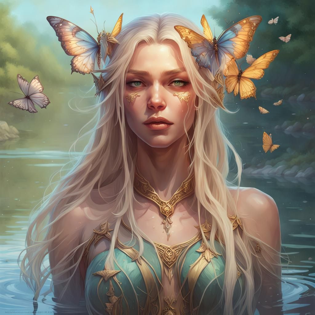 Enchanted Lake Ceremony in Vibrant Triadic Colors