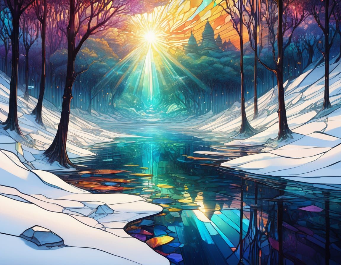 Hyper-Detailed Stained Glass Masterpiece in Vibrant Colors