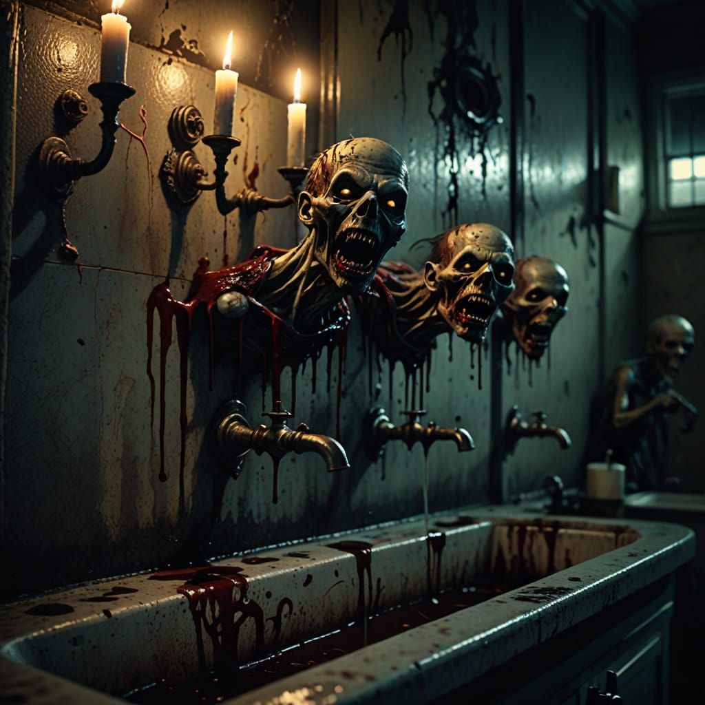 zombies flowing out of a tap