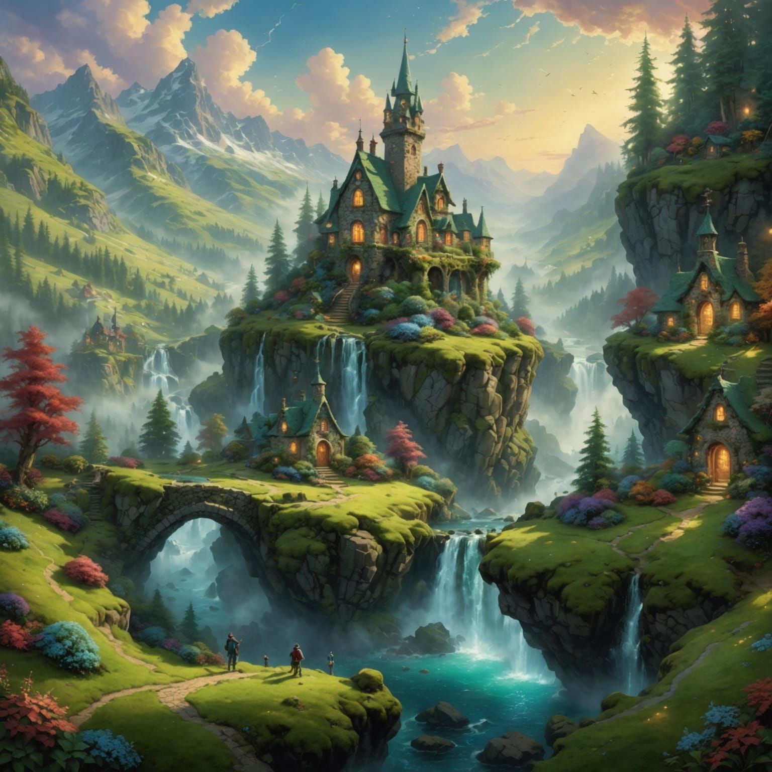 Ethereal Moss Microworld in a Fantasy Landscape